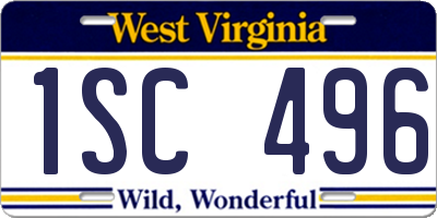 WV license plate 1SC496