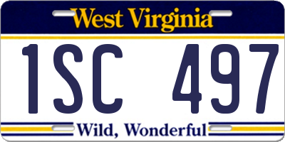WV license plate 1SC497