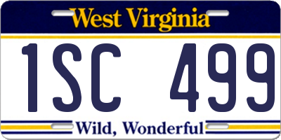 WV license plate 1SC499