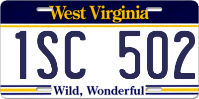 WV license plate 1SC502