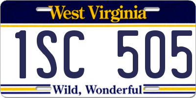 WV license plate 1SC505