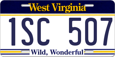WV license plate 1SC507