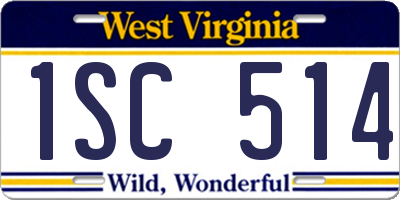WV license plate 1SC514
