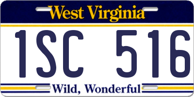 WV license plate 1SC516