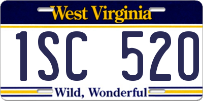 WV license plate 1SC520