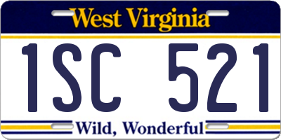 WV license plate 1SC521