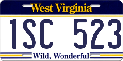 WV license plate 1SC523