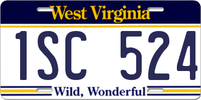 WV license plate 1SC524