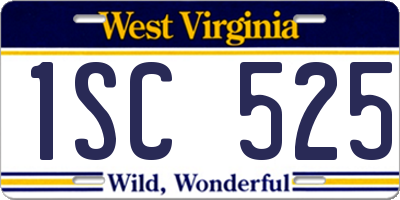 WV license plate 1SC525