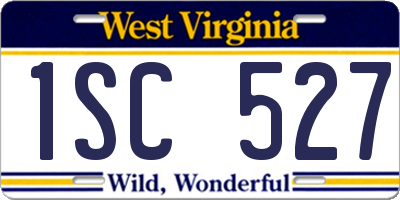 WV license plate 1SC527
