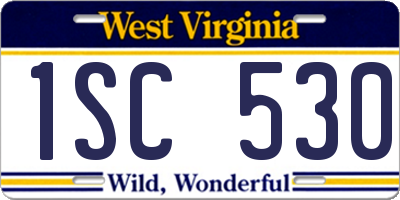 WV license plate 1SC530