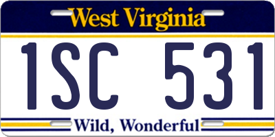 WV license plate 1SC531