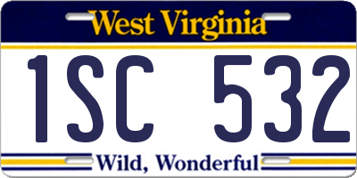 WV license plate 1SC532