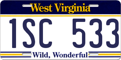 WV license plate 1SC533