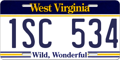 WV license plate 1SC534