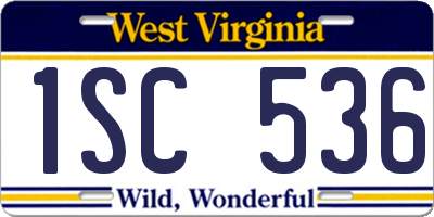 WV license plate 1SC536