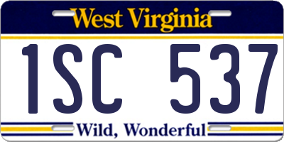 WV license plate 1SC537