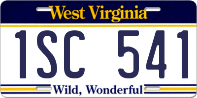 WV license plate 1SC541