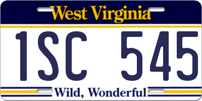 WV license plate 1SC545