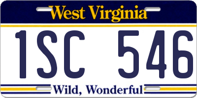 WV license plate 1SC546