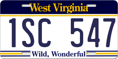 WV license plate 1SC547