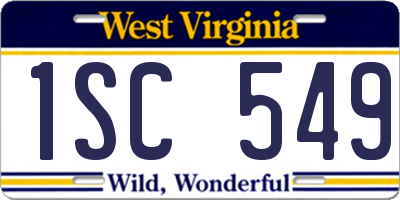 WV license plate 1SC549