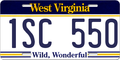 WV license plate 1SC550