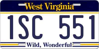 WV license plate 1SC551