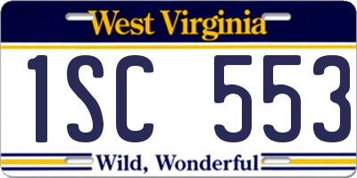 WV license plate 1SC553