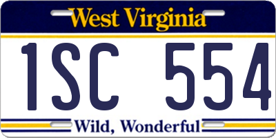 WV license plate 1SC554