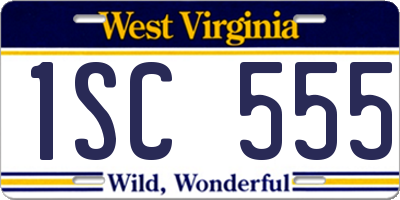 WV license plate 1SC555