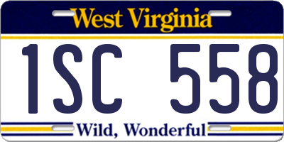 WV license plate 1SC558