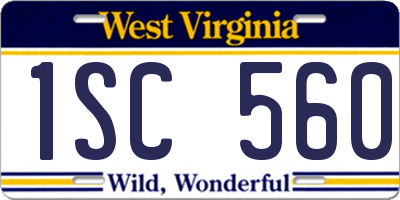 WV license plate 1SC560