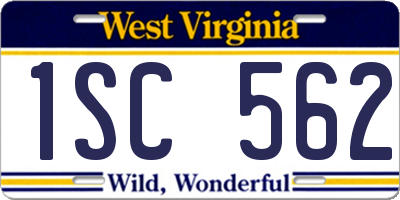 WV license plate 1SC562