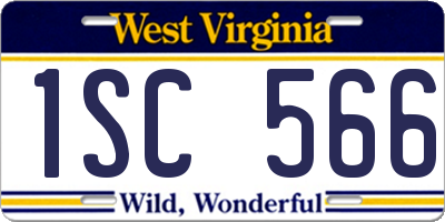 WV license plate 1SC566