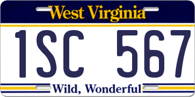 WV license plate 1SC567