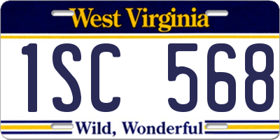 WV license plate 1SC568