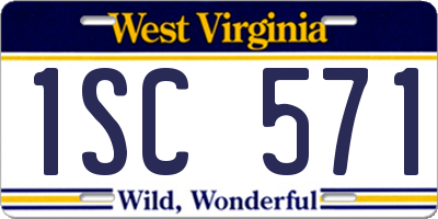 WV license plate 1SC571