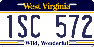 WV license plate 1SC572