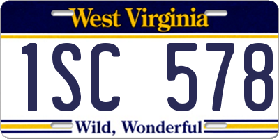 WV license plate 1SC578