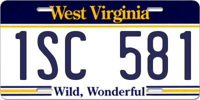 WV license plate 1SC581