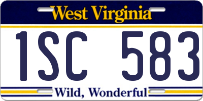 WV license plate 1SC583