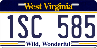 WV license plate 1SC585