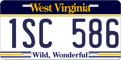 WV license plate 1SC586