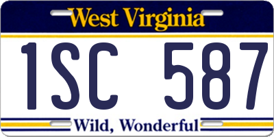 WV license plate 1SC587