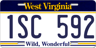 WV license plate 1SC592