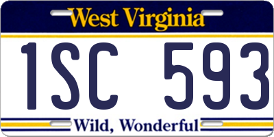 WV license plate 1SC593