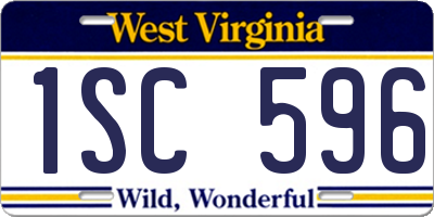 WV license plate 1SC596