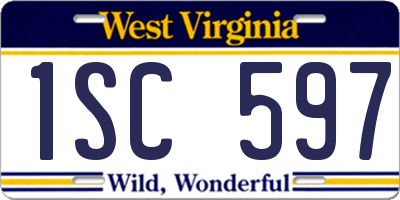 WV license plate 1SC597