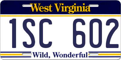 WV license plate 1SC602